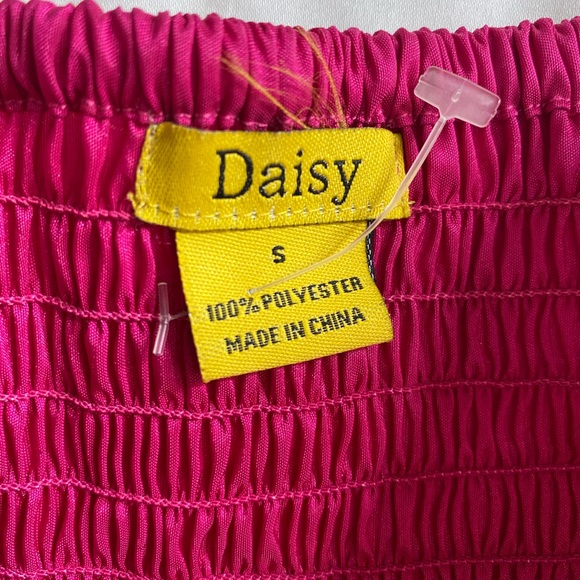 Daisy Pink Strapless Ruffle Bubble Dress with Tie - Picture 7 of 7